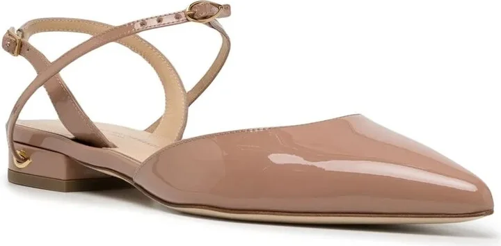 Heeled Leather Ballerina Shoes - Image 2