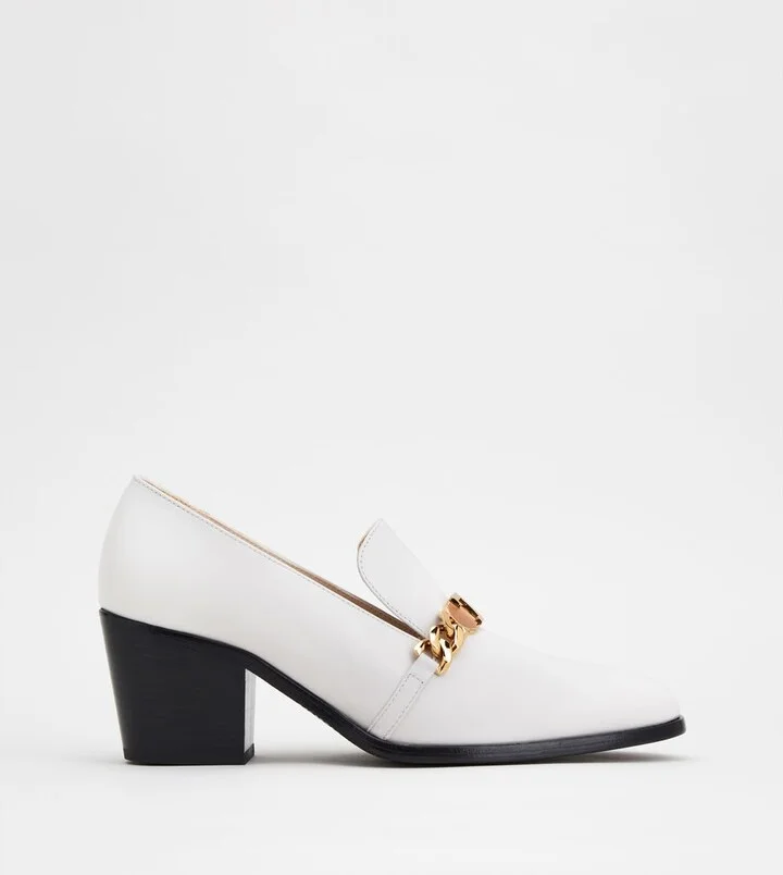 Heeled Leather Loafers