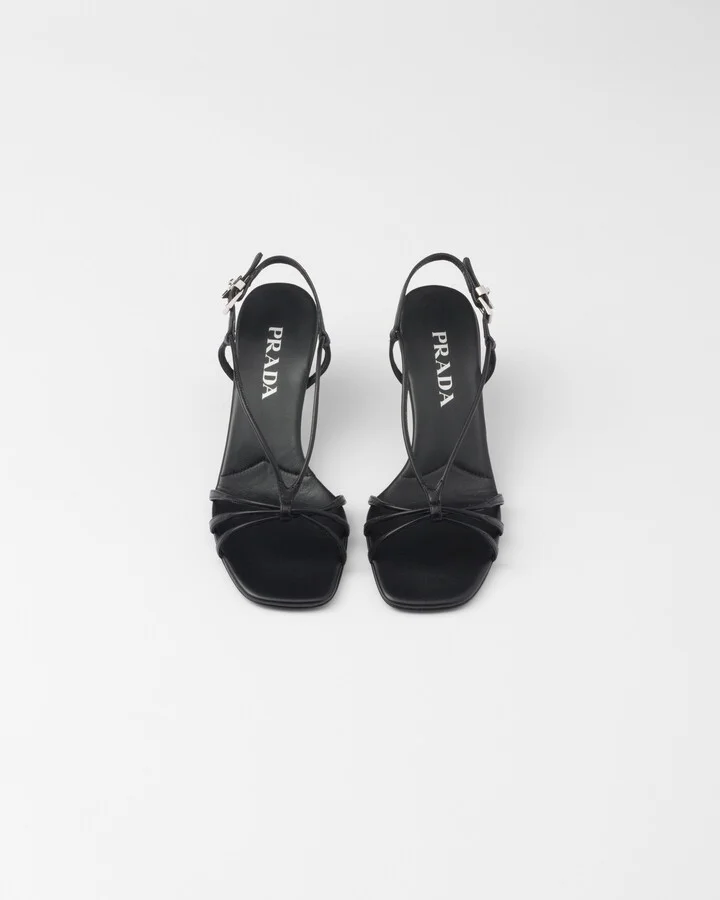 Heeled leather sandals - Image 4