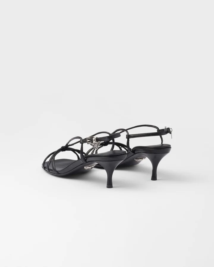 Heeled leather sandals - Image 5