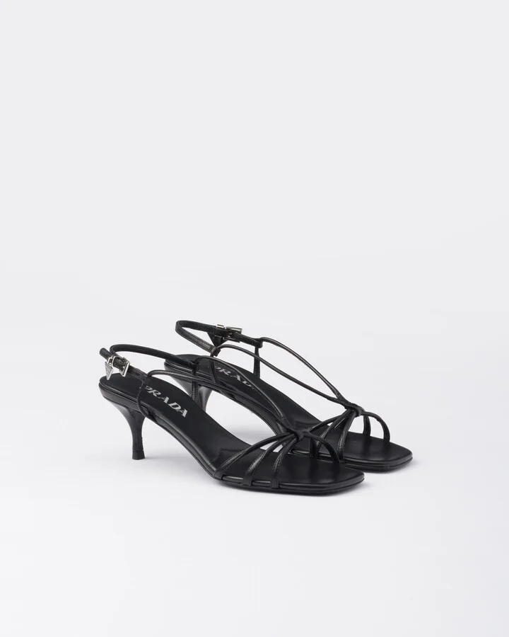 Heeled leather sandals