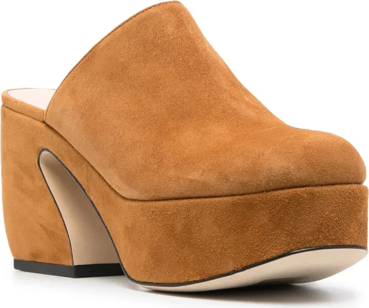 Heeled Leather Suede Mules - Image 2