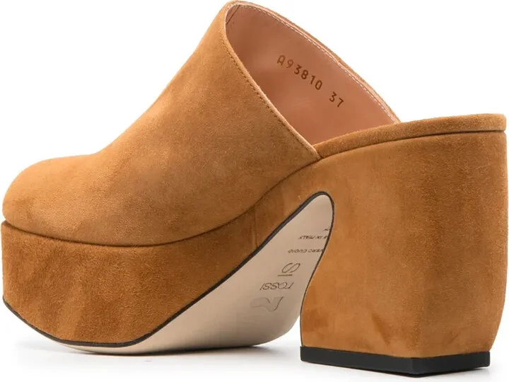 Heeled Leather Suede Mules - Image 3