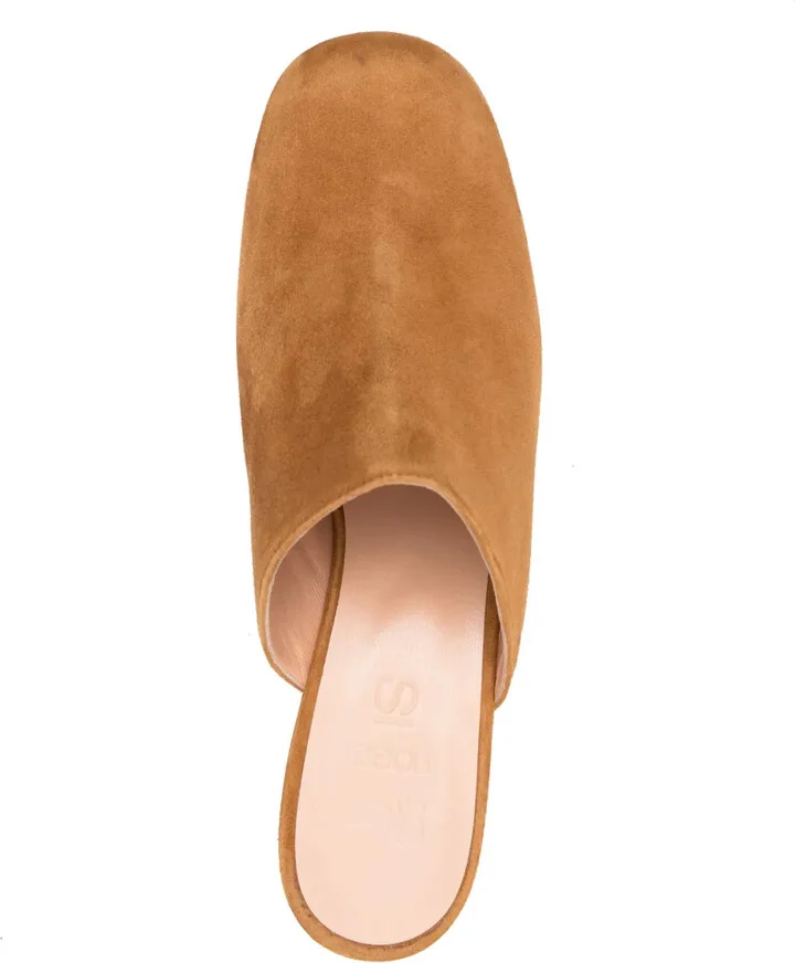 Heeled Leather Suede Mules - Image 4