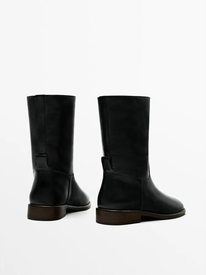 Heeled Lined Ankle Boots - Image 4