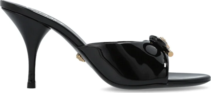Heeled Mules, , - Black