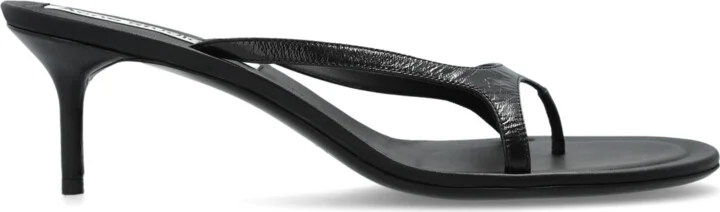 Heeled Mules, , - Black