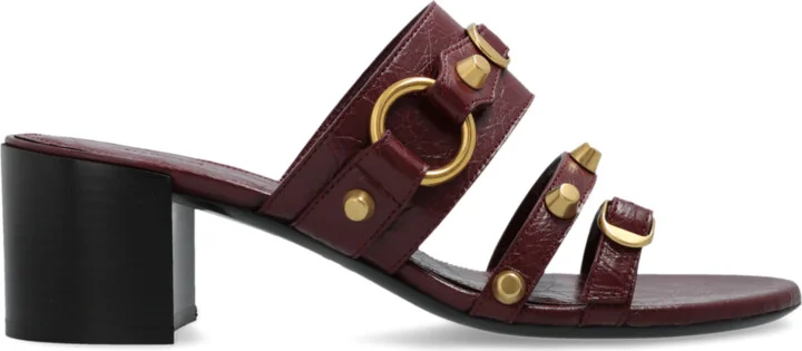 Heeled Mules `City`, , - Burgundy