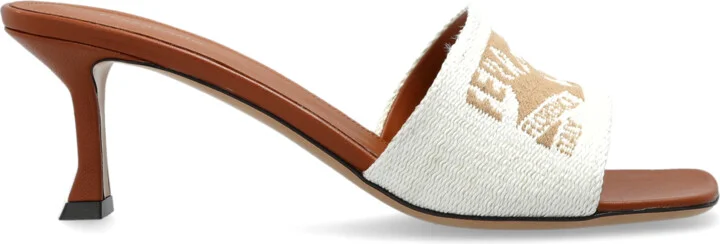 Heeled Mules, , - Cream