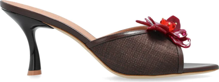 Heeled Mules ‘Cyd’, , - Brown