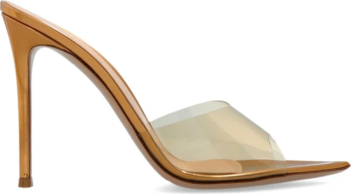Heeled Mules `Elle`, , - Gold