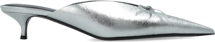 Heeled Mules Knife, , - Silver
