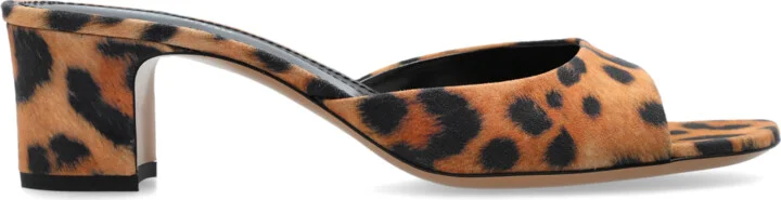 Heeled Mules ‘Lara’, , - Brown