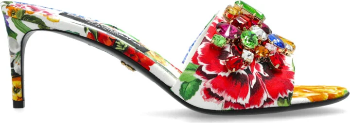 Heeled Mules, , - Multicolour