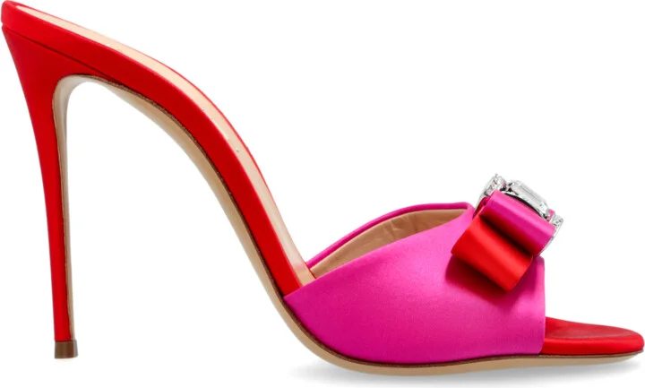 Heeled Mules, , - Pink
