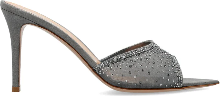 Heeled Mules "Rania", , - Grey