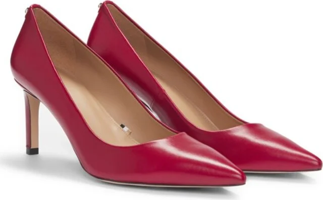 Heeled pumps in nappa leather