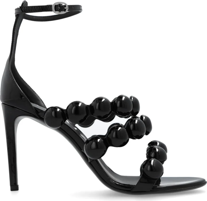 Heeled Sandals 3 Straps, , - Black