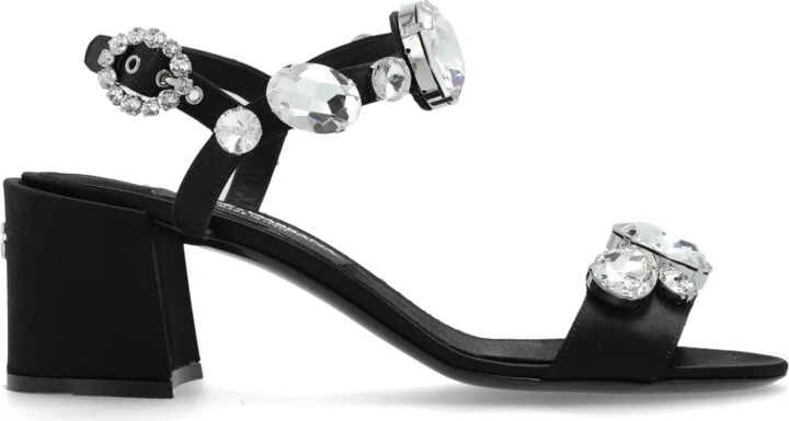 Heeled Sandals, , - Black