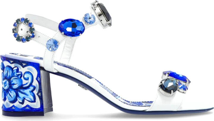 Heeled Sandals, , - Blue