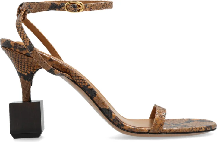Heeled Sandals, , - Brown