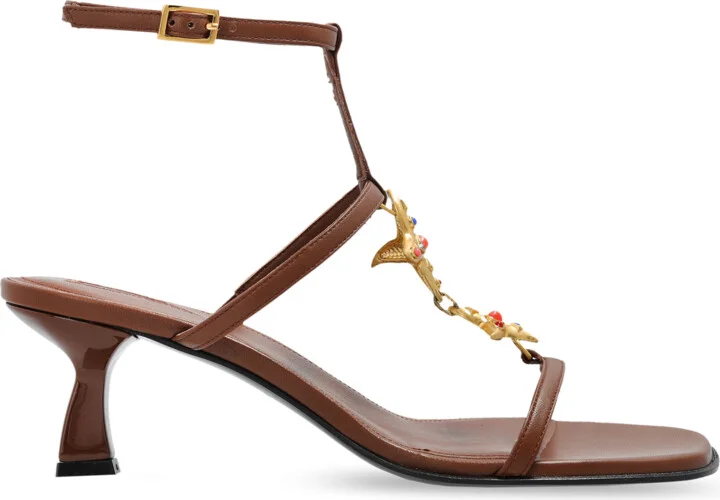 Heeled Sandals, , - Brown