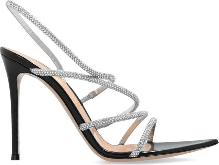 Heeled Sandals Crystal Ettie, , - Silver