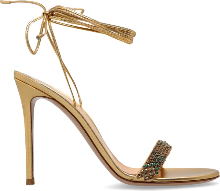Heeled Sandals, , - Gold