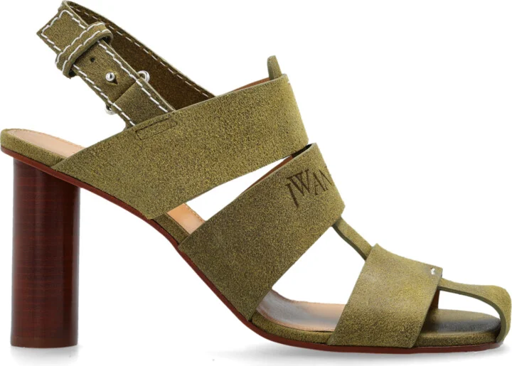 Heeled Sandals, , - Green