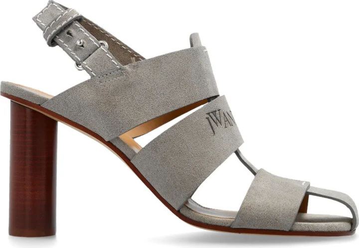Heeled Sandals, , - Grey