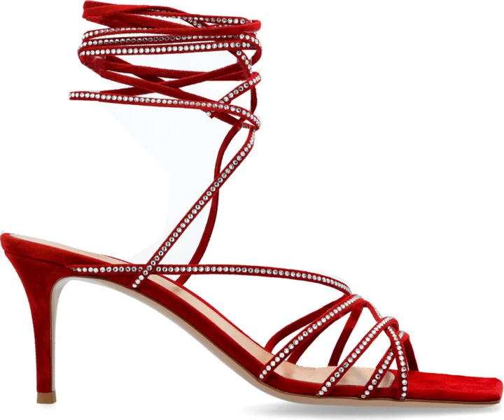 Heeled Sandals, , - Red