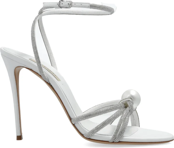 Heeled Sandals, , - Silver