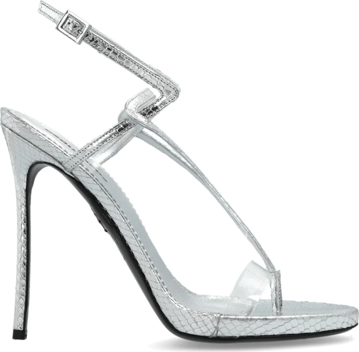Heeled Sandals, , - Silver