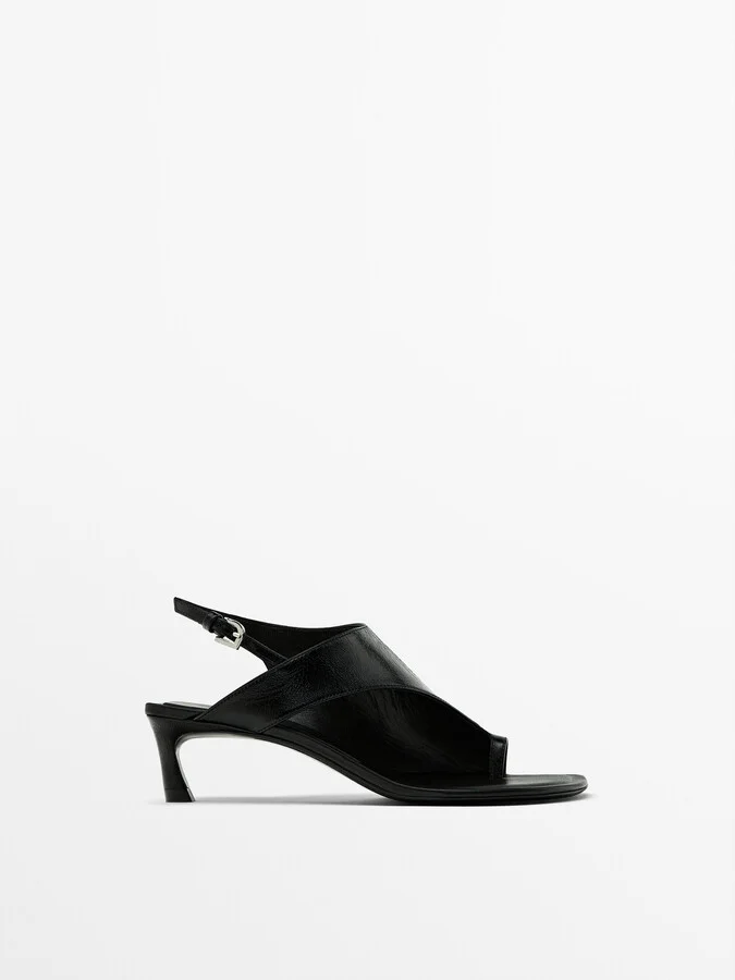 Heeled Sandals With Asymmetric Instep - Limited Edition - Image 2