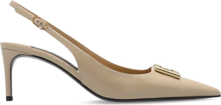 Heeled Shoes, , - Beige