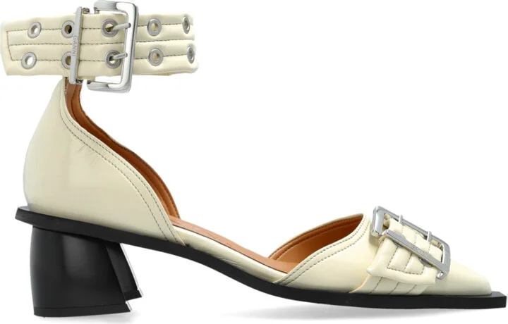 Heeled Shoes, , - Cream