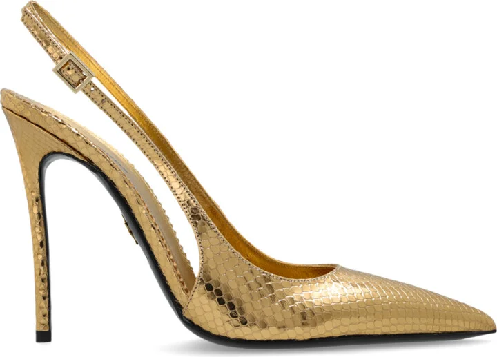 Heeled Shoes, , - Gold