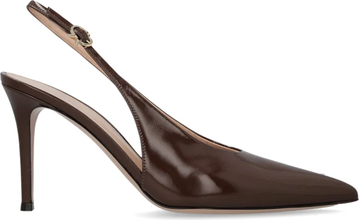 Heeled Shoes "Robbie Sling", , - Brown