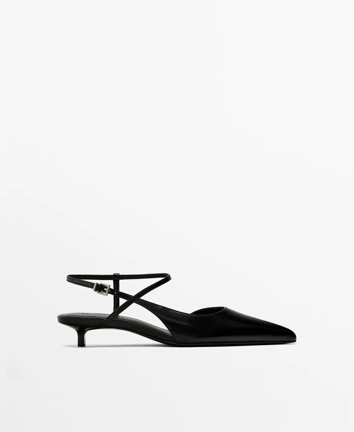 Heeled Slingback Shoes With Buckle - Image 2