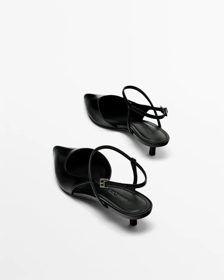 Heeled Slingback Shoes With Buckle - Image 4