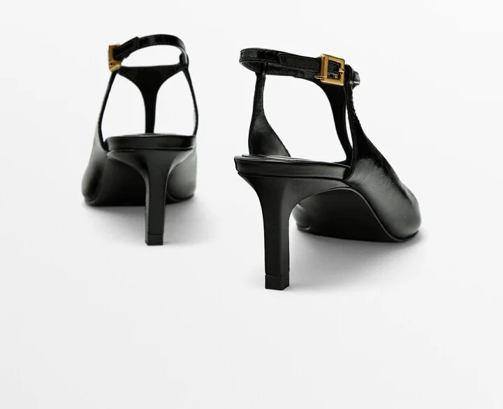 Heeled Slingback Strap Shoes - Image 4