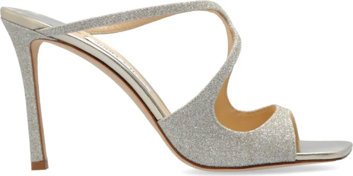 Heeled Slippers 'Anise', , - Silver