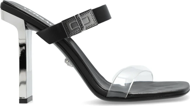 Heeled Slippers, , - Black