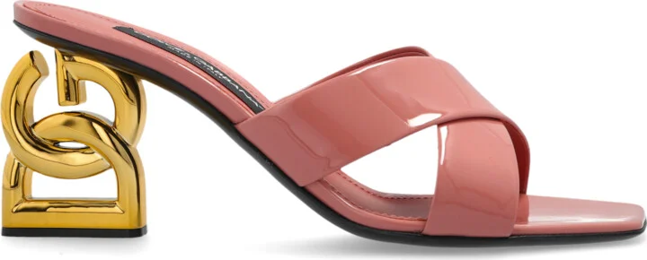 Heeled Slippers, , - Pink