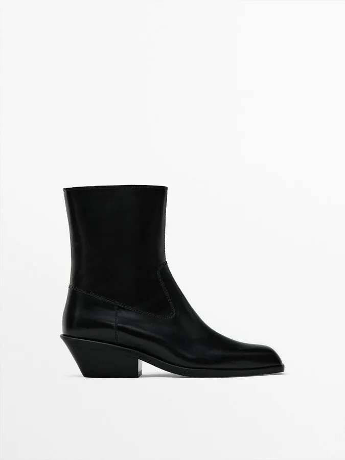 Heeled Square-Toe Ankle Boots - Image 2