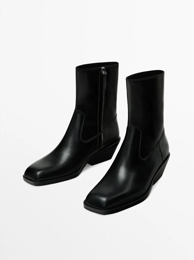 Heeled Square-Toe Ankle Boots - Image 3