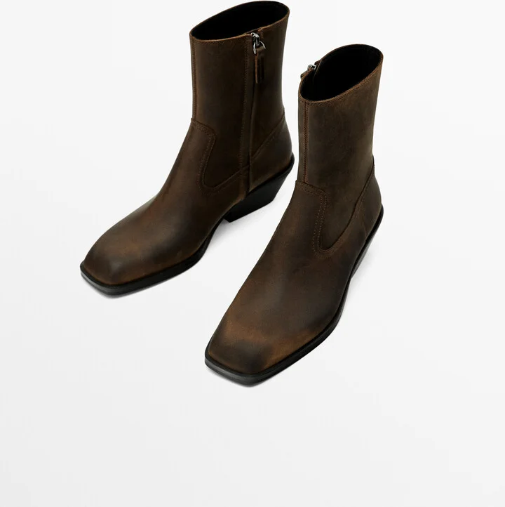Heeled Square-Toe Ankle Boots - Image 3