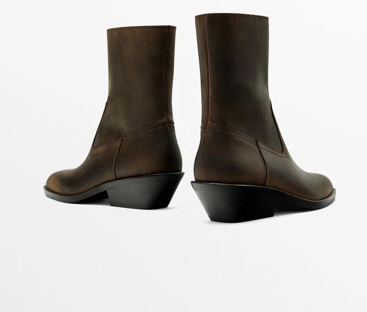 Heeled Square-Toe Ankle Boots - Image 4