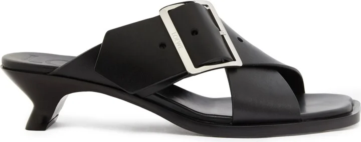 Heeled vegetal leather sandals - Image 2