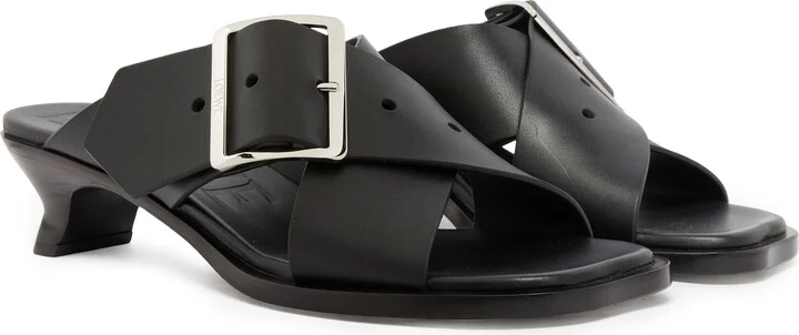 Heeled vegetal leather sandals - Image 3